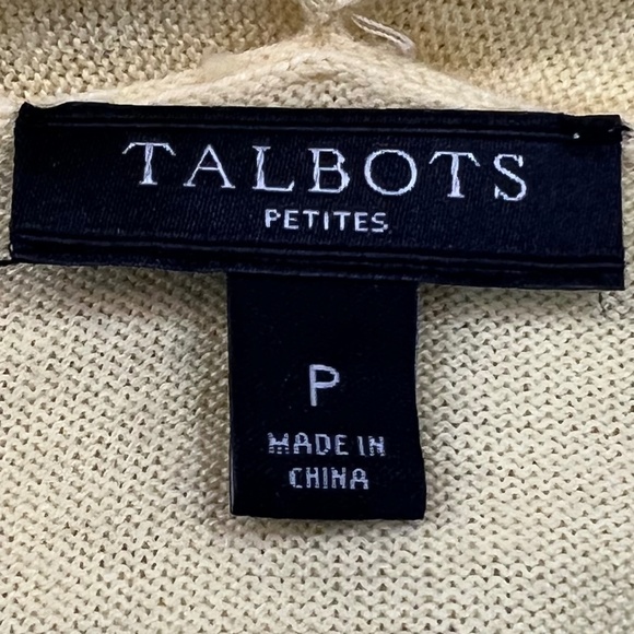 Talbots open lightweight cardigan - Size Petite Petite.  Yellow, Blue and White - Picture 10 of 13